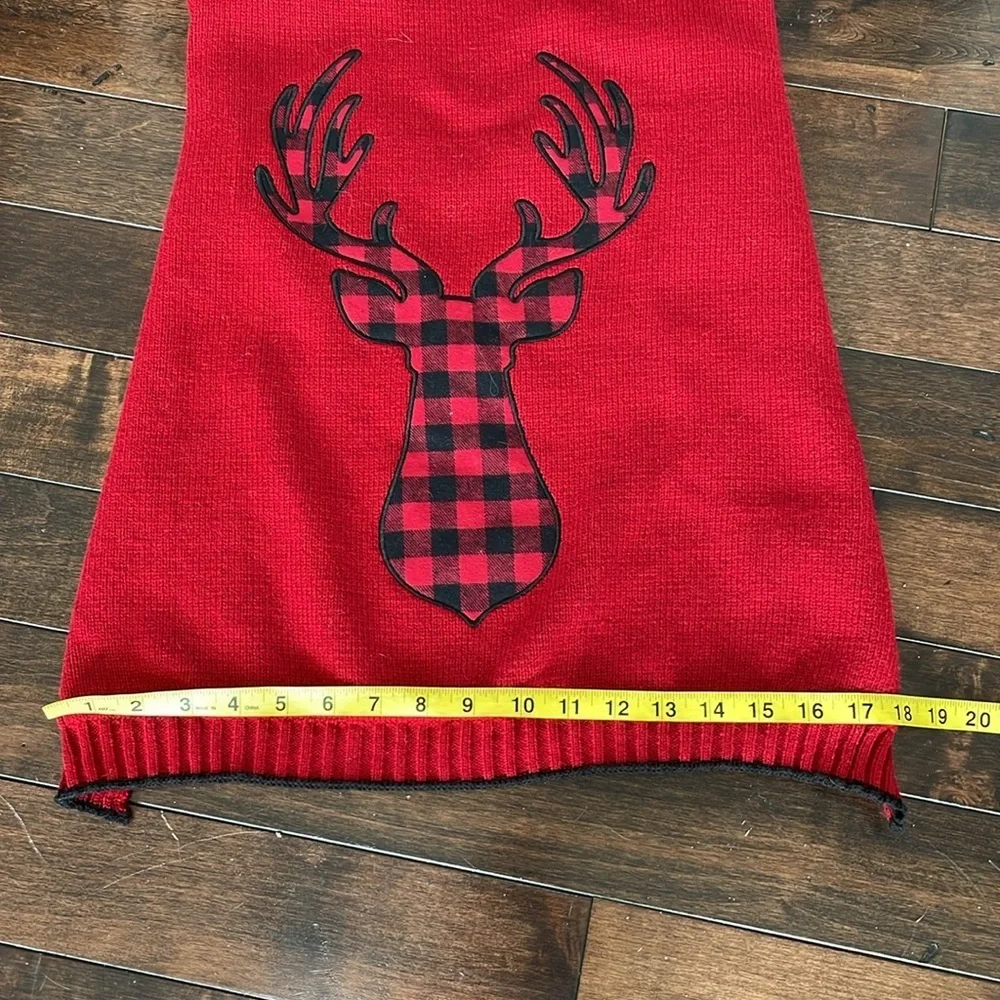 Telluride Dog Sweater Reindeer Elk Plaid Red Size XXL